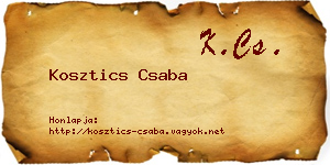 Kosztics Csaba névjegykártya